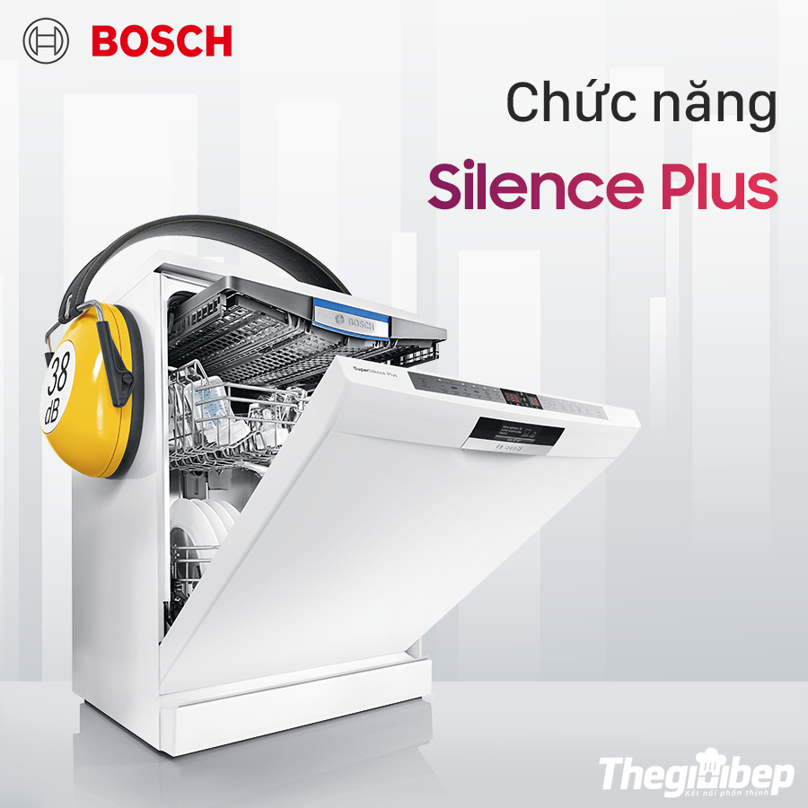 Chức năng Silence Plus của máy rửa bát bosch SMU6ECS57E